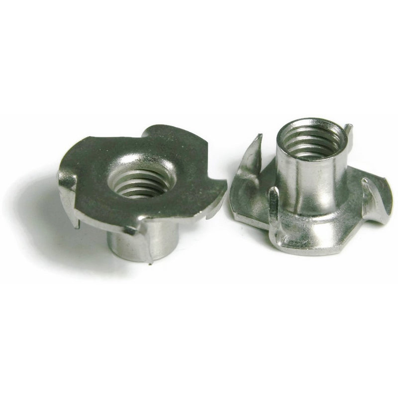 T-Nuts 18-8 Stainless Steel - 1/4-20 x 7/16 Barrel Lgth x 4-Prong (100/PCS)