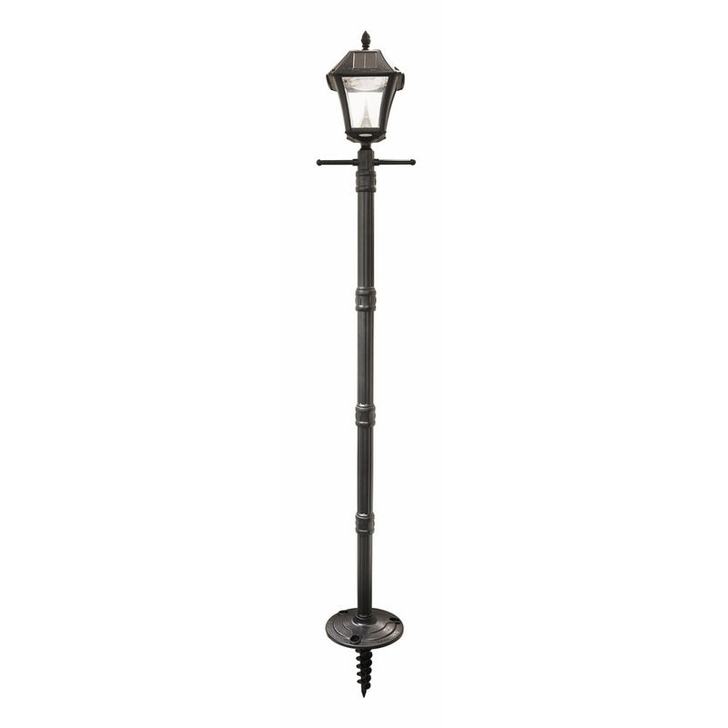 Gama Sonic Baytown II Solar Outdoor Lamp Post with EZ-Anchor - Black Finish GS-105S-G