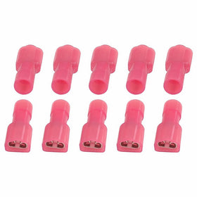 Uxcell Plastic FDFN 1-187 Female Spade Crimp Connectors Terminals, Red, 10 Piece