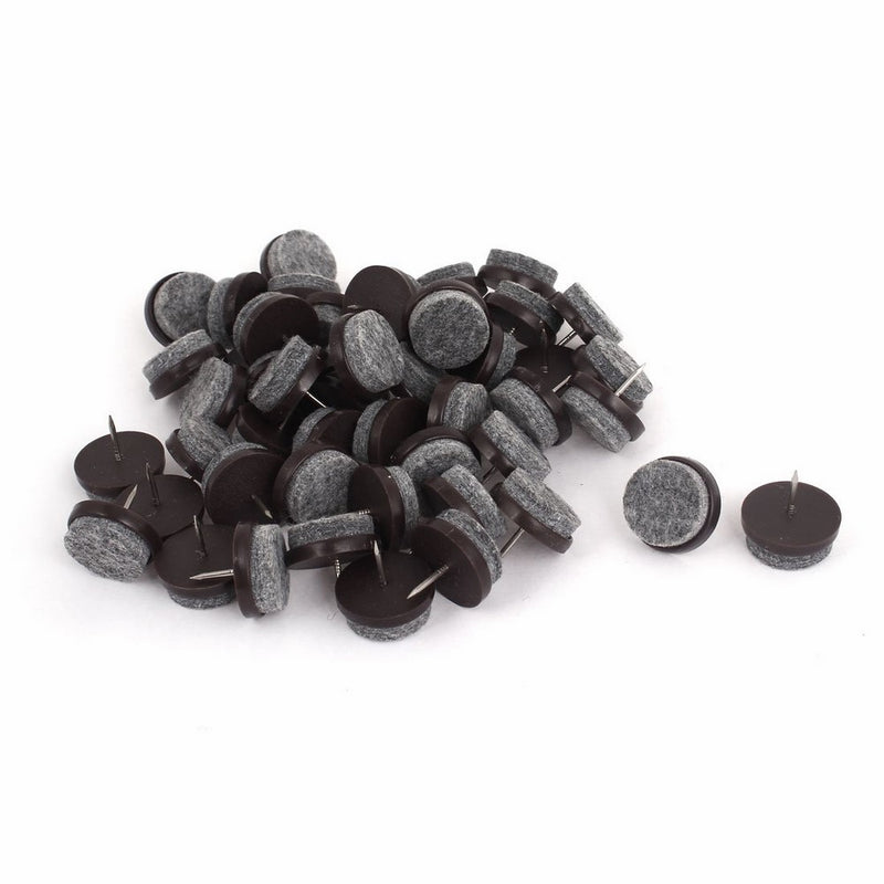 uxcell 50pcs Chair Leg Floor Felt Pad Skid Glide DIY Nail Protectors 24mm Dia