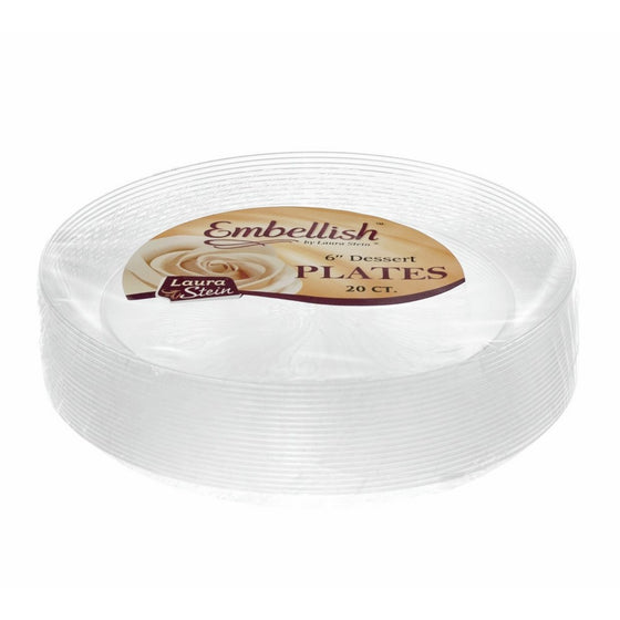 Embellish Hard plastic 6 Inch Clear Plates 20 Count