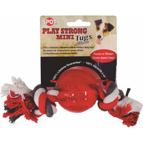 Ethical Pets 54101 Play Strong Rubber Ball with Rope, 2.25", Red