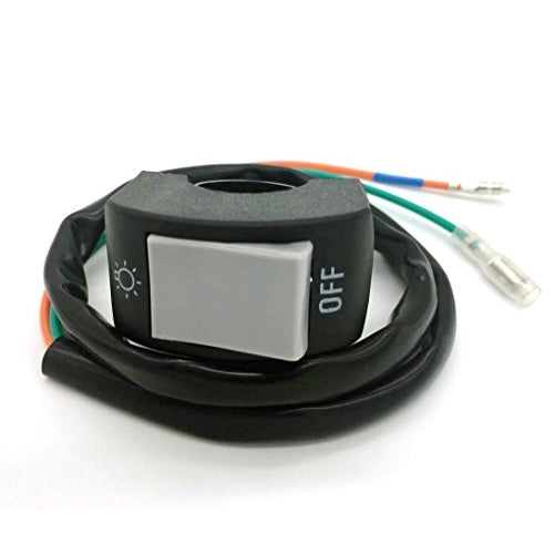 7/8" Motorcycle Handlebar Mount Headlight Fog Light Switch With Two Bullet Connector (Gray Button)