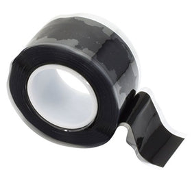 Silicone Self Fusing Bicycle Handlebar Self Bonding Repair Tape, 10 ft Roll - Domain Cycling (Black)