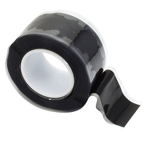 Silicone Self Fusing Bicycle Handlebar Self Bonding Repair Tape, 10 ft Roll - Domain Cycling (Black)