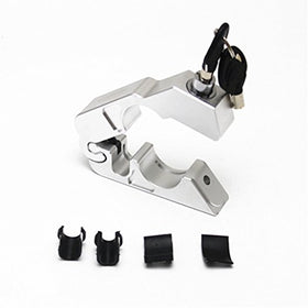 E-Bro Motorcycle Handlebar Grip Brake Lever Lock,Anti Theft Security Caps-Lock (Silver)
