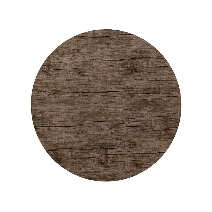 Industrial Metal Dining Table with Round Table Top and Tubular Legs, Brown