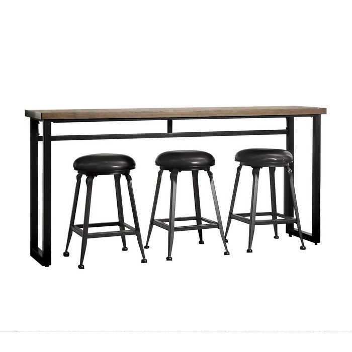 4 Piece Counter Height Dining Table Set with Sled Base, Black and Brown