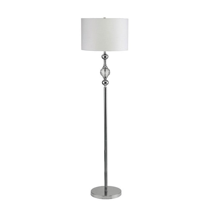 Contemporary Floor Lamp with Crystal Encased Stand, Silver