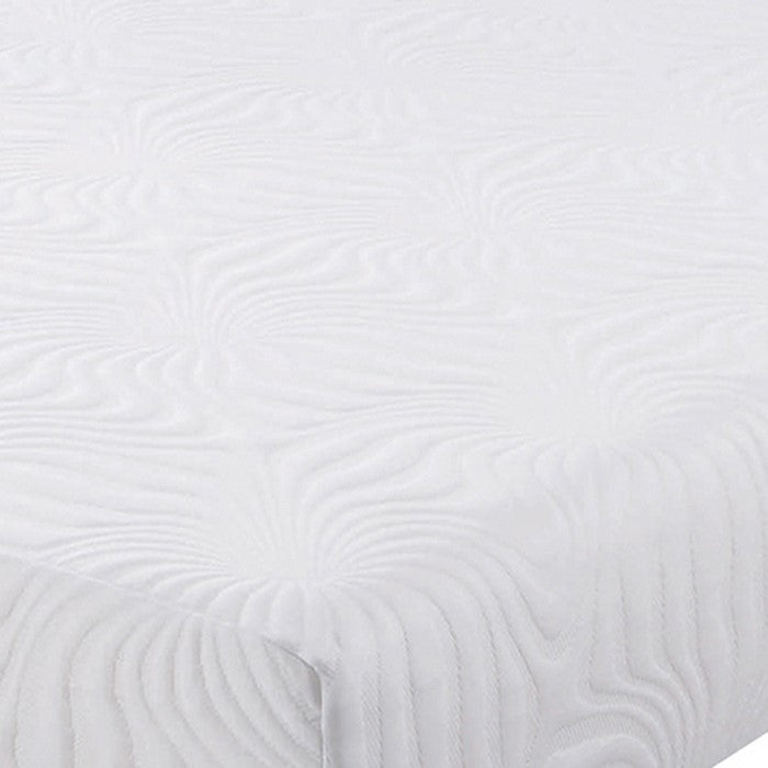 Twin Size Mattress with Patterned Fabric Upholstery, White
