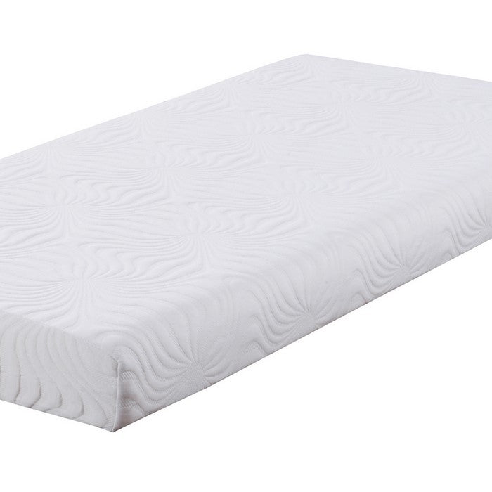 Twin Size Mattress with Patterned Fabric Upholstery, White