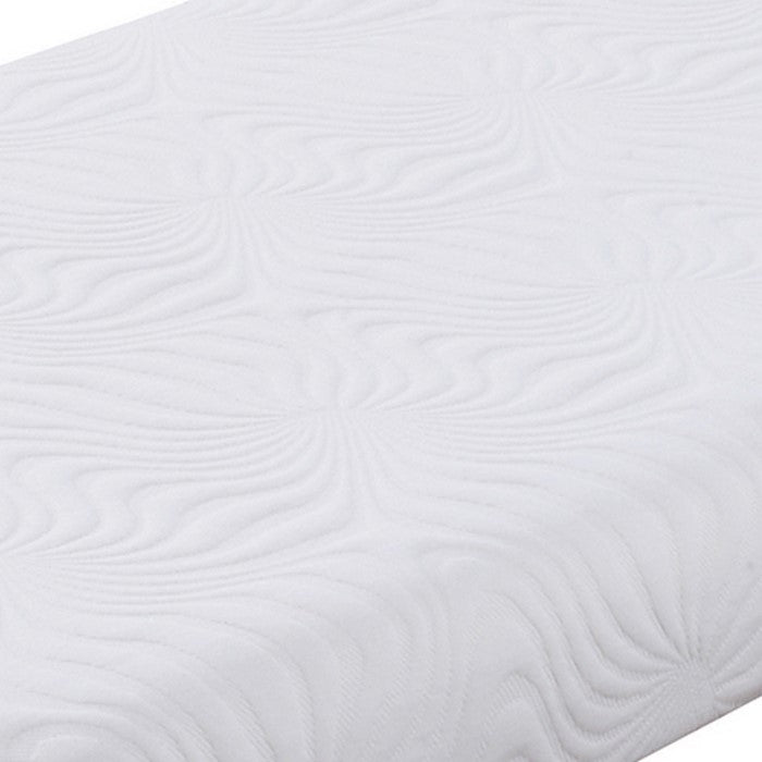 Twin Size Mattress with Patterned Fabric Upholstery, White