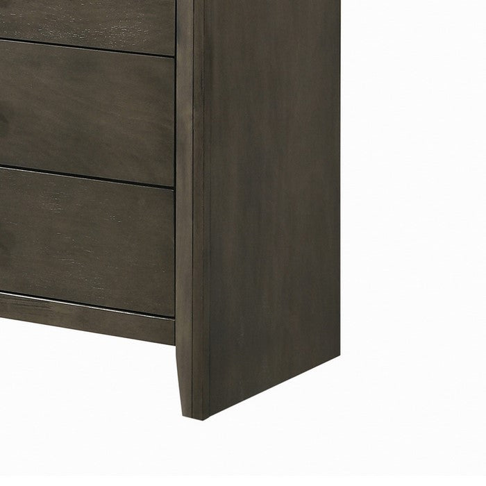 Transitional Style Wooden Chest with 5 Spacious Drawers, Gray