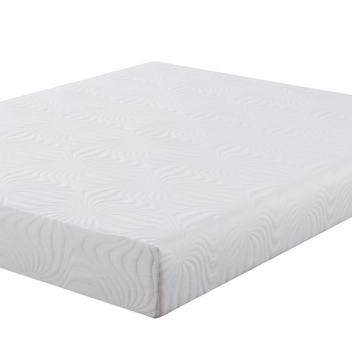 Twin XL Size Mattress with Patterned Fabric Upholstery, White