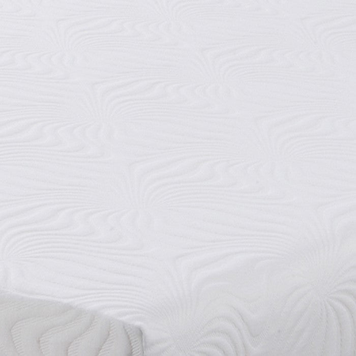 Twin XL Size Mattress with Patterned Fabric Upholstery, White