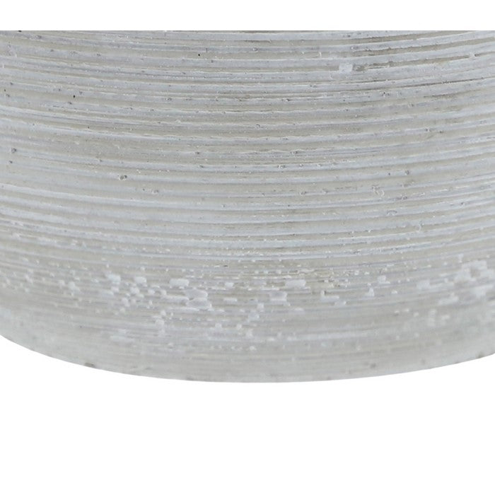 Cement Pot with Golden Top and Brushed Silver Body, Large, Silver and Gold