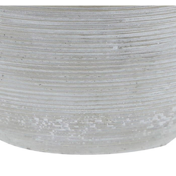 Cement Pot with Golden Top and Brushed Silver Body, Medium, Silver and Gold