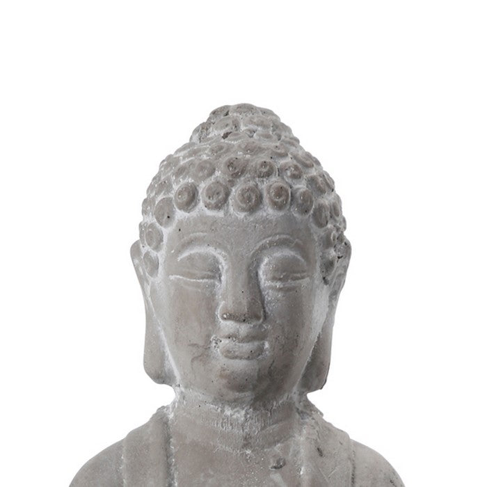 Karana Mudra Position Buddha Figurine with Front Candle Holder, Gray