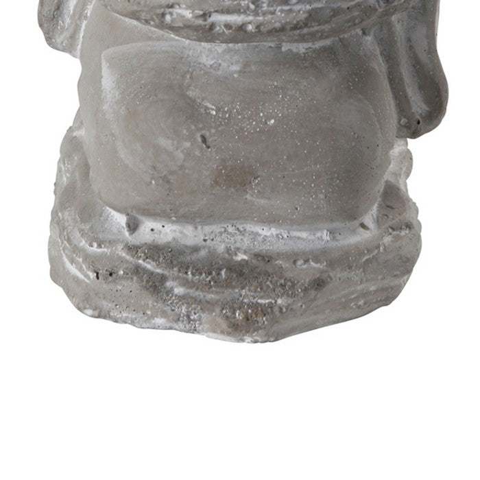 Karana Mudra Position Buddha Figurine with Front Candle Holder, Gray
