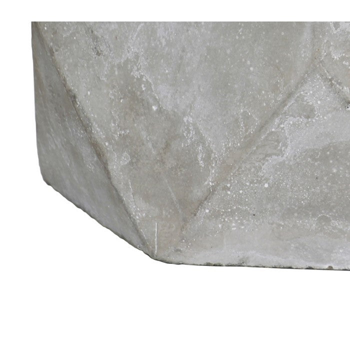 Cement Flower Pot with Pentagonal Body and Hexagonal Top, Gray