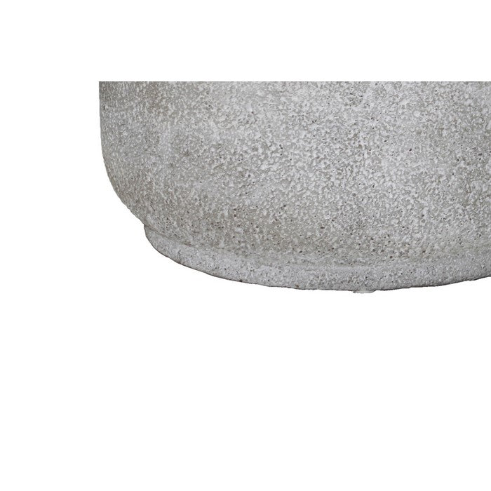 Low Height Cement Flower Pot with Rough Concrete Design, Set of 2, Gray