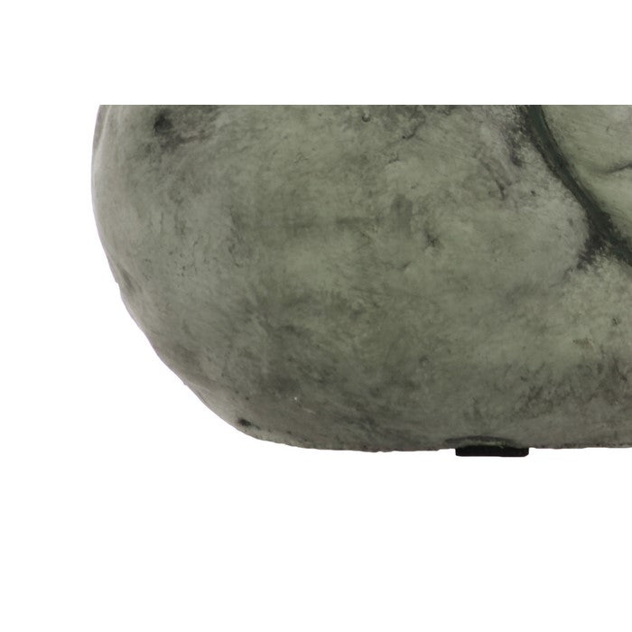 Cement Sitting Bird Figurine with Sideward Turned Head, Gray