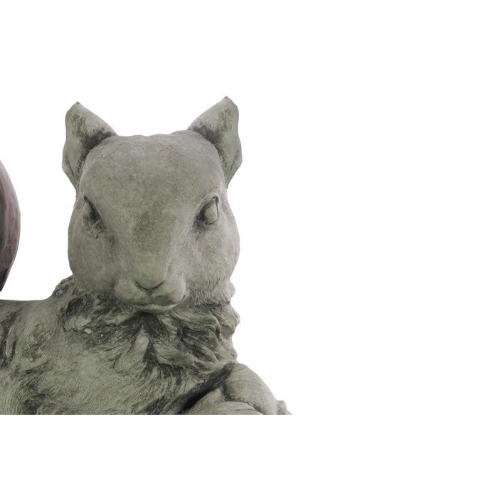 Cement Squirrel Figurine with Side Facing head and Crossed Hands, Gray
