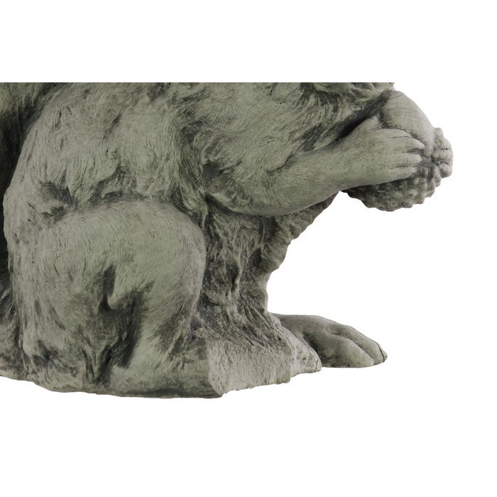Cement Squirrel Figurine with Side Facing head and Crossed Hands, Gray