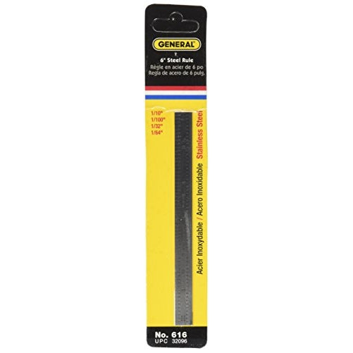 General Tools 616 Flexible Industrial Straight Edge Ruler, Stainless Steel