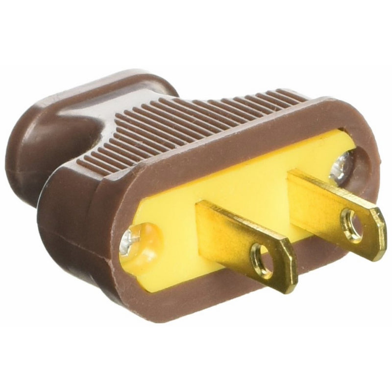 Pass & Seymour 48643BPCC10 Thermoplastic Flat Plug, 125V, 15-Amp, Brown