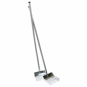 Clean Go Sanitary Dog Poop Scooper, 36” Length – Uses Chrome-Plated Steel & Rake-Style Tines to Scoop Dog Waste on Grass
