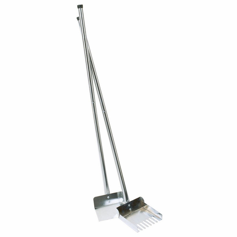 Clean Go Sanitary Dog Poop Scooper, 36” Length – Uses Chrome-Plated Steel & Rake-Style Tines to Scoop Dog Waste on Grass