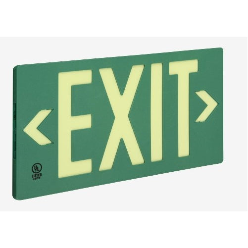 Glo Brite 7040-B 8-3/2-by-15.375-Inch Single Faced Eco Exit Sign with Frame, Green