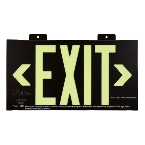 Glo Brite 7002-B 8.25-by-15.25-Inch Double Face Eco Exit Sign with Bracket, Black