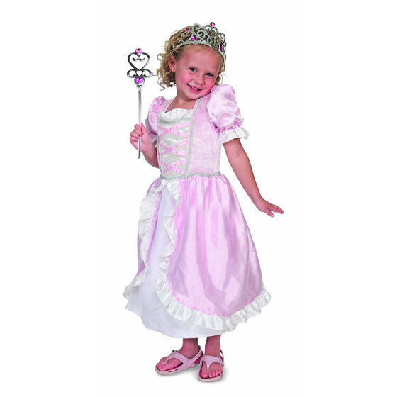 Melissa & Doug Princess Role Play Costume Set (3 pcs)- Pink Gown, Tiara, Wand