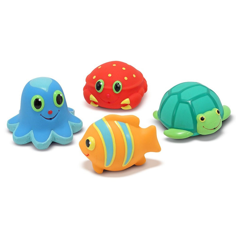 Melissa & Doug Sunny Patch Seaside Sidekicks Squirters With 4 Squeeze-and-Squirt Animals - Water Toys for Kids