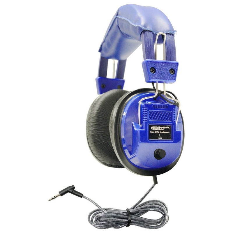 HamiltonBuhl Kids Blue, Deluxe Stereo Headphone with 3.5mm Plug and Volume Control