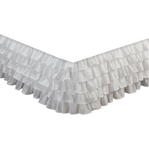 Greenland Home Fashions Multi-Ruffle Bed Skirt, White, Full