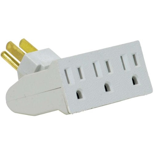 Globe Electric 46505 3 Outlet Single-Tap Wall Tap, Grounded White Finish
