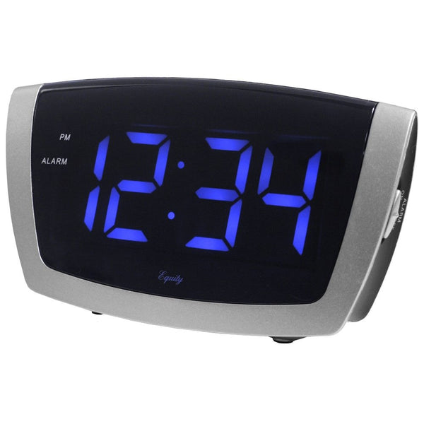 Equity by La Crosse 75904  LED Blue Digit Alarm Clock with USB charging port