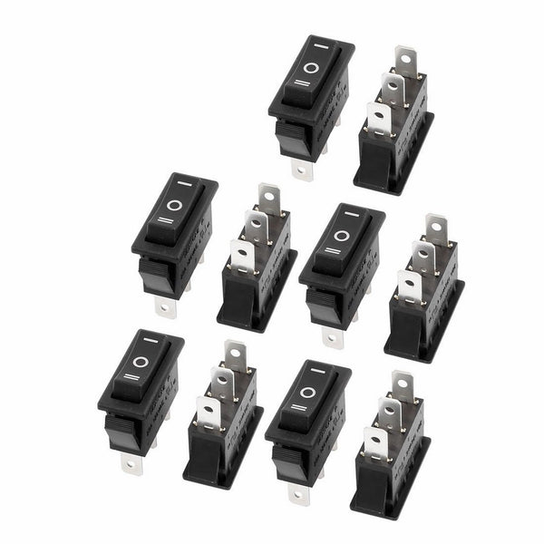uxcell 10 Pcs On/Off/On SPDT Snap In Boat Rocker Switch 22A/250V 20A/125V AC UL Listed
