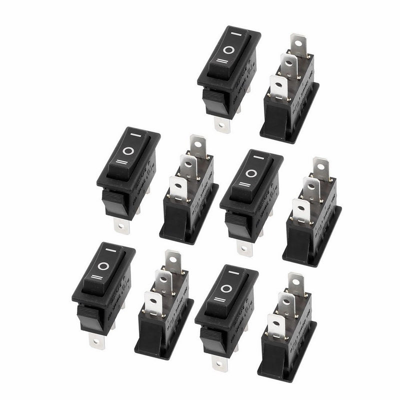uxcell 10 Pcs On/Off/On SPDT Snap In Boat Rocker Switch 22A/250V 20A/125V AC UL Listed