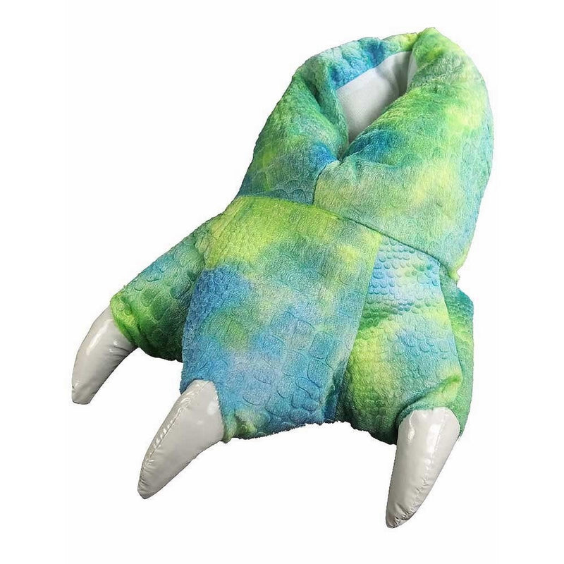 Wishpets Stuffed Animal Slippers - Soft Plush Toy Slippers for Kids and Adults - Green Dinosaur Claw Slippers