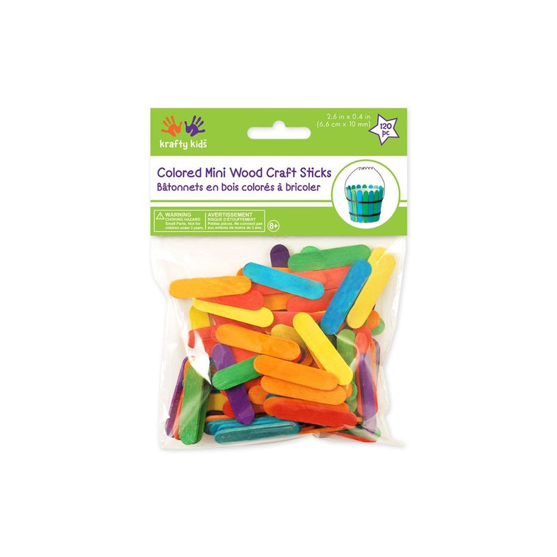 Mini Craft Sticks-Colored 1.5" 120/Pkg