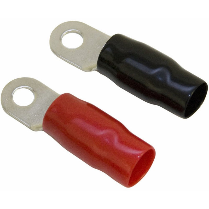 Earthquake Sound IT-0516 Insulated 0/1 AWG Power Ring Terminals (5 red 5 black)