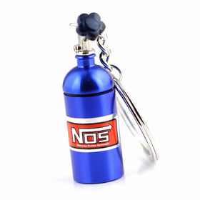 Maycom Creative New Blue NOS Mini Nitrous Oxide Bottle Keyring Key Chain Ring Keyfob Stash Pill Box Storage Turbo Keychain 86121