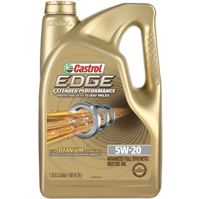 Castrol 03086 EDGE Extended Performance 5W-20 Advanced Full Synthetic Motor Oil, 5 Quart