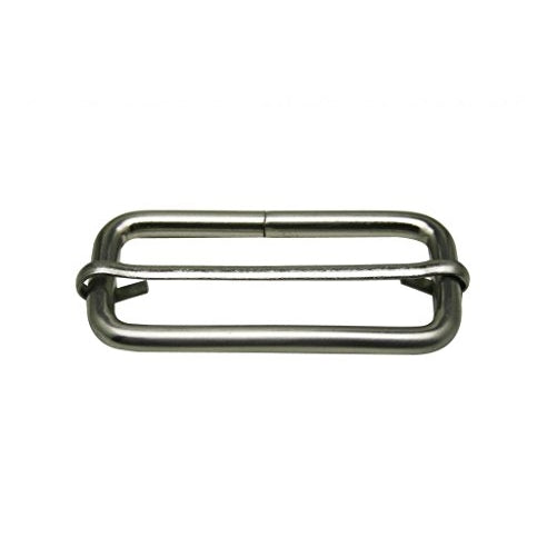 Generic Metal Silvery Rectangle Buckle 2" X 0.8" Inside Size Slider Bar Strap Keeper Pack of 12