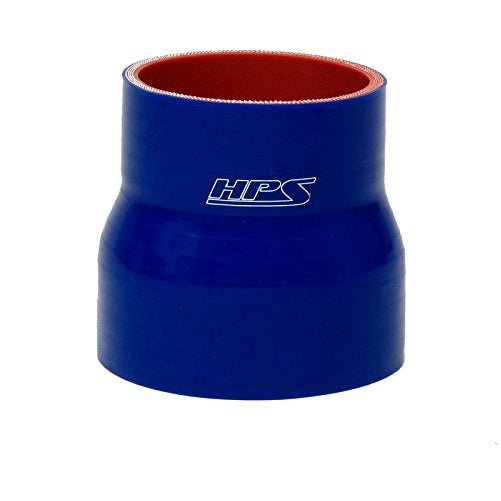 HPS HTSR-300-400-L4-BLUE Silicone High Temperature 4-ply Reinforced Reducer Coupler Hose, 40 PSI Maximum Pressure, 4" Length, 3" > 4" ID, Blue