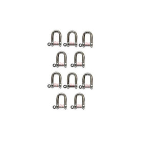 10 PC 5/32'' Marine Stainless Steel Chain D type Rigging Bow Shackle 150 Lb